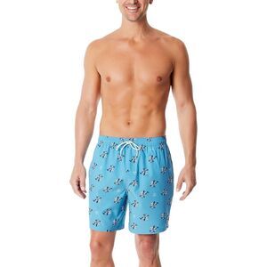 Life is Good‎ Mens XL Boardshorts Swim Trunks Blue UPF 50+ All Over Print 255